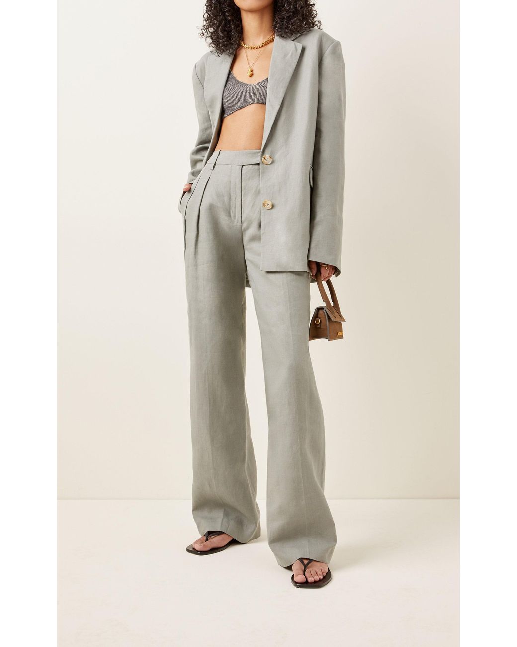 Jacquemus Valensole Mohair-blend Bralette in Gray