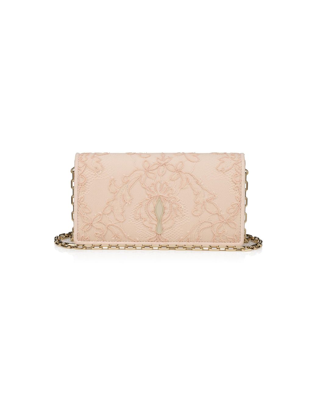 Christian Louboutin Natural Bettina Satin Lace Clutch