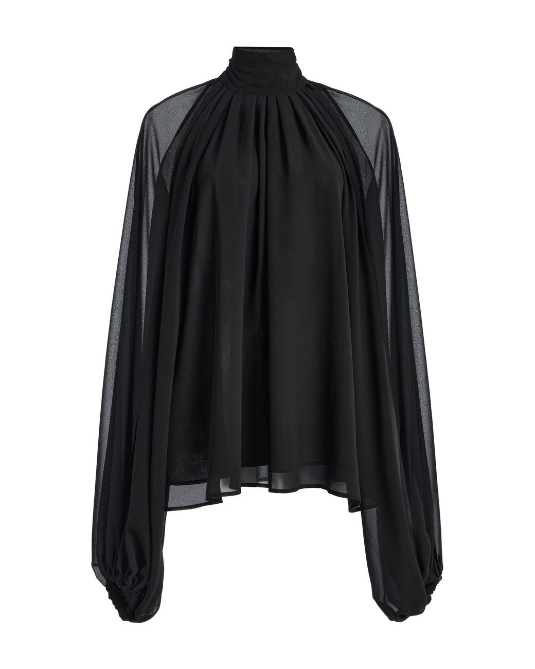Greta Constantine Black Collage Sheer Chiffon Blouse