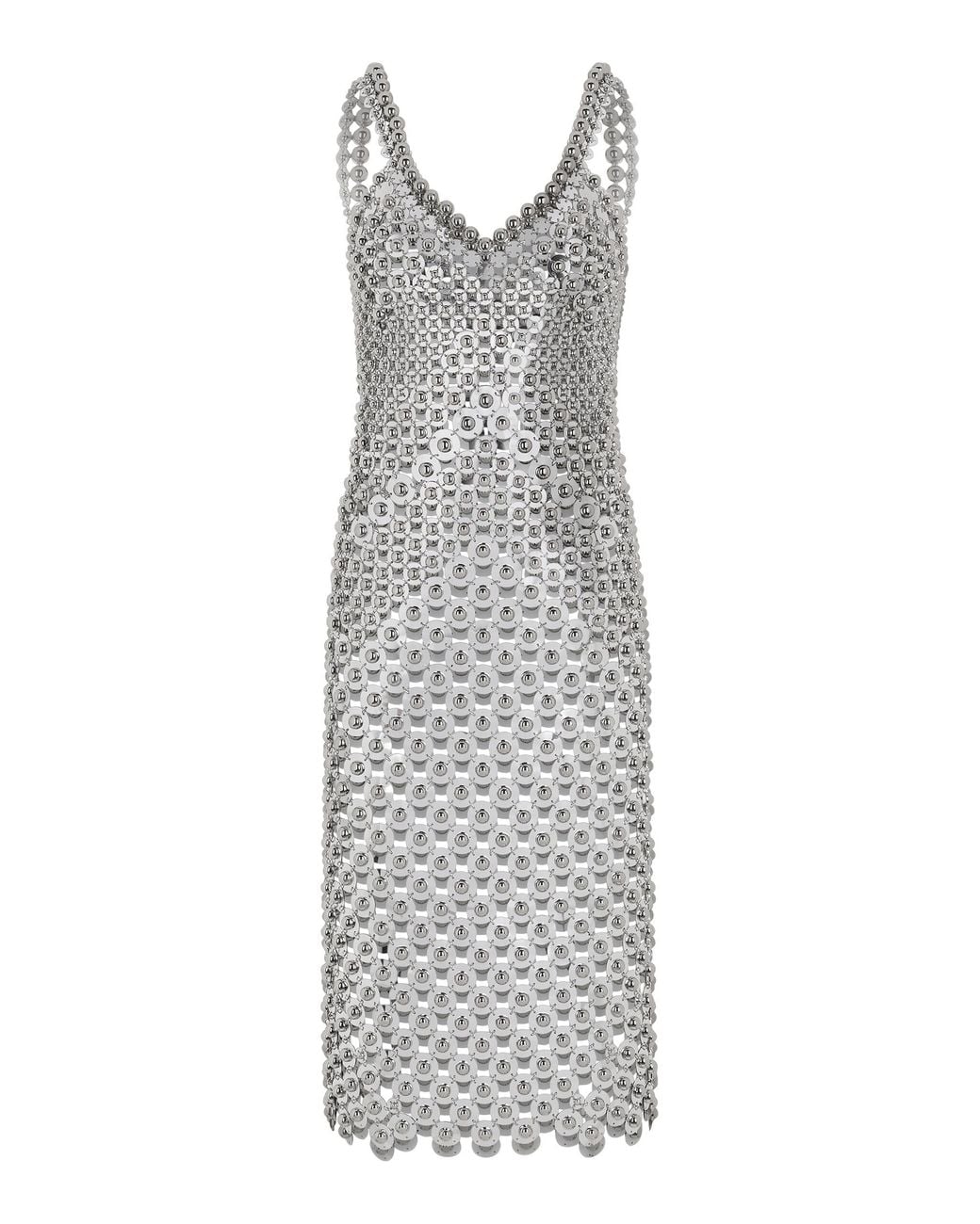 Rabanne Gray Metallic Midi Dress