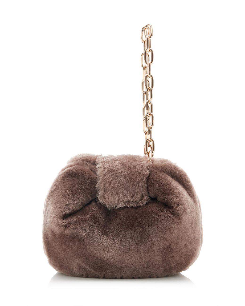 Gabriela Hearst Brown Soft Demi Shearling Clutch