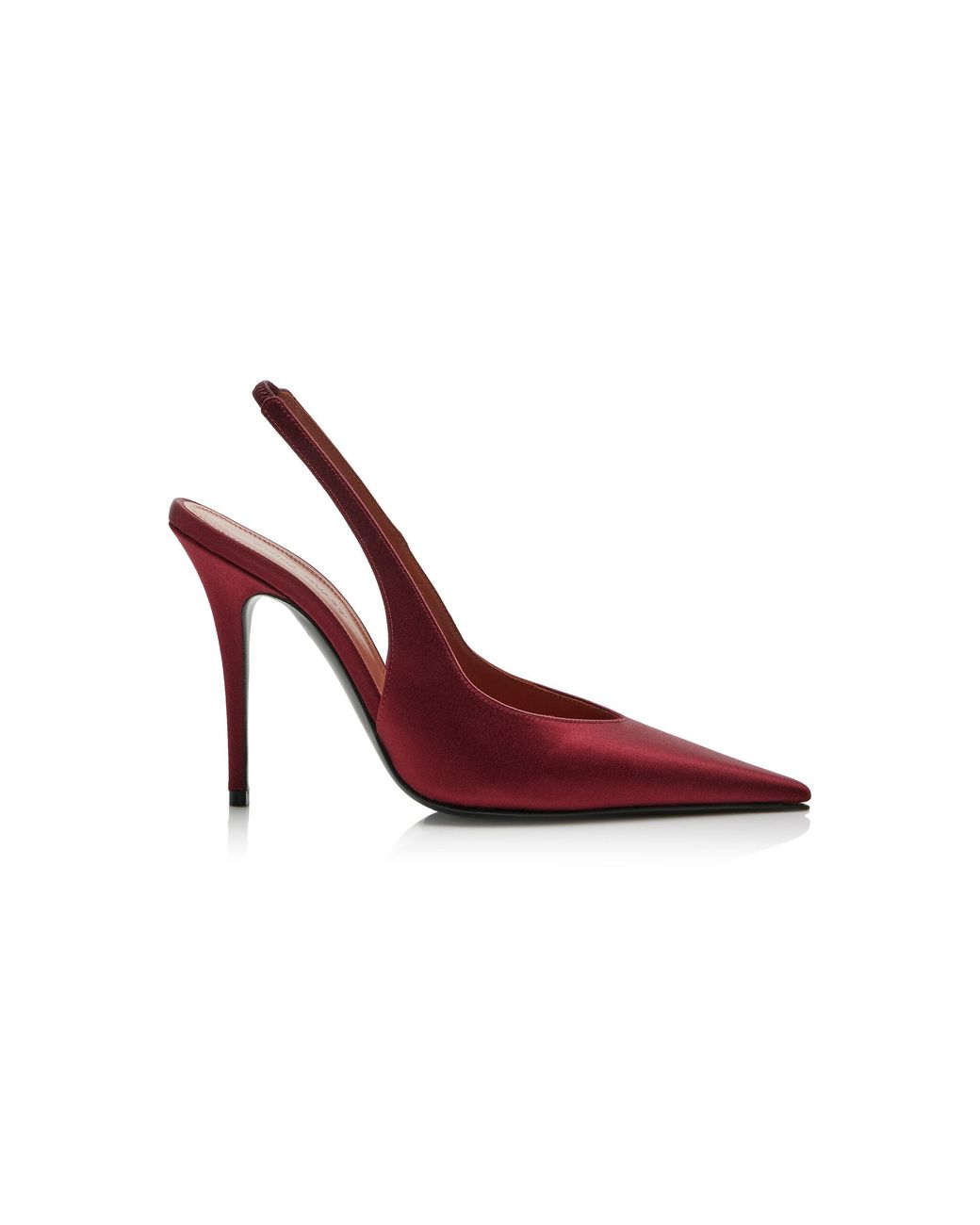 AMINA MUADDI Red Anok Satin Slingback Pumps
