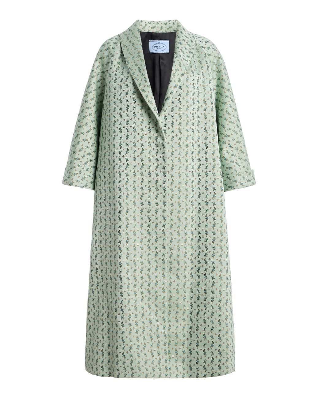 Prada Green Printed Cotton-Blend Coat