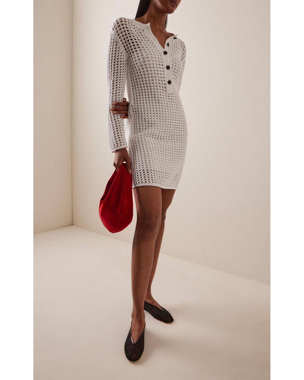 Proenza Schouler Micah Crocheted Mini Dress in White | Lyst Canada