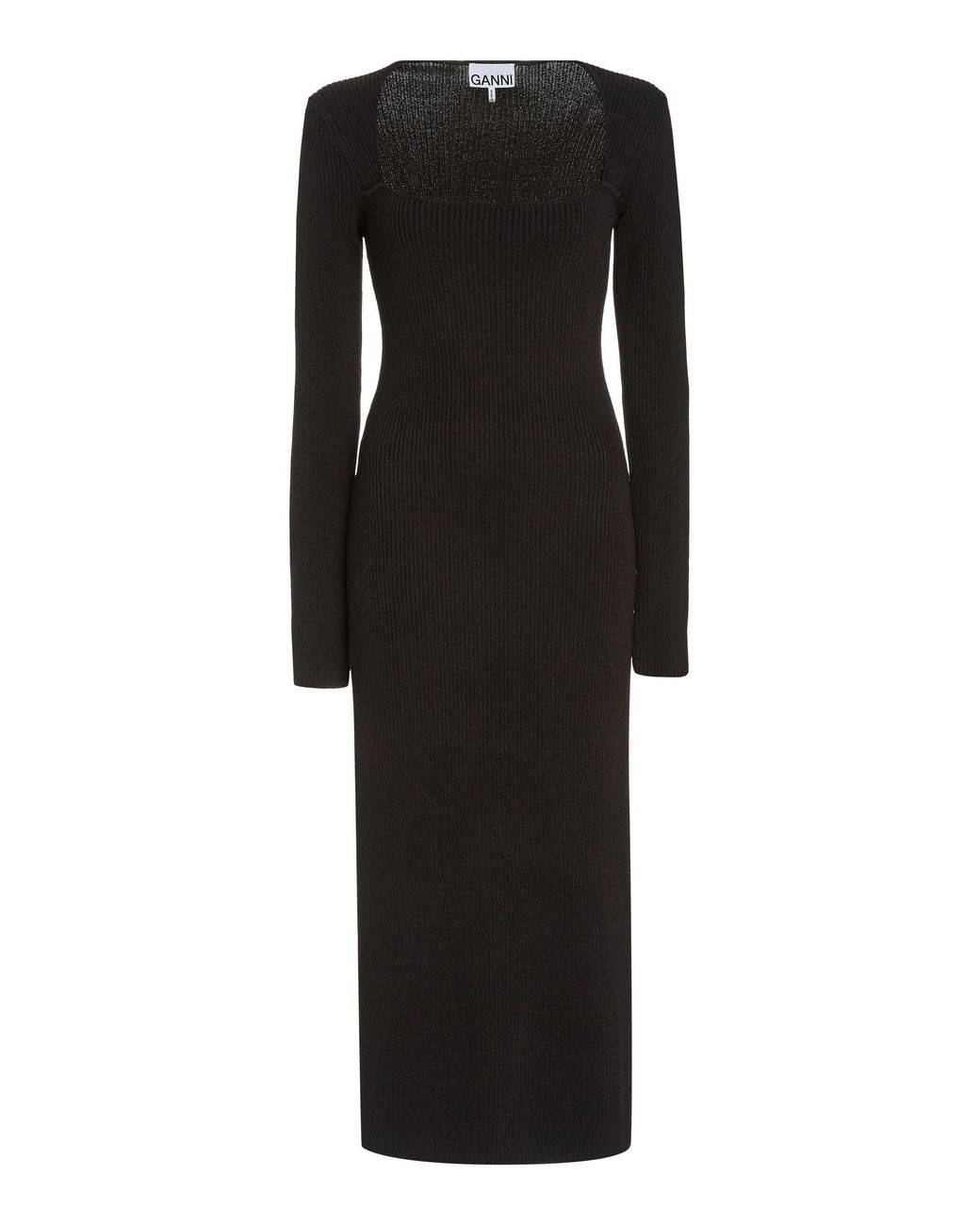 ワンピース GANNI MELANGE RIB KNIT DRESS Ganni Melange Knit Dress - Green | Garmentory