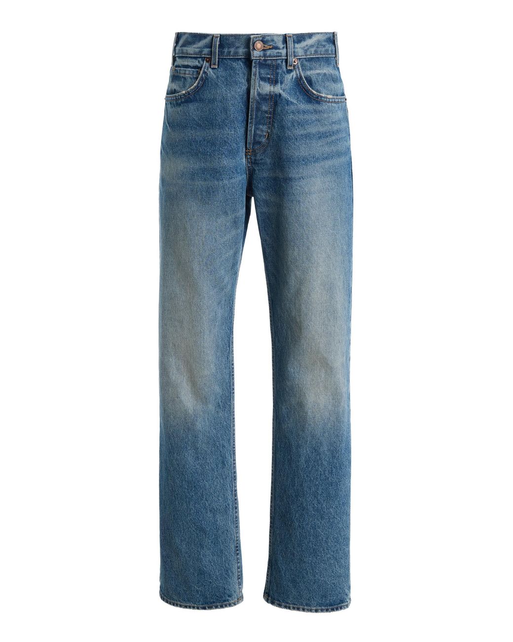 Nili Lotan Blue Briana Rigid High-Rise Straight-Leg Jeans