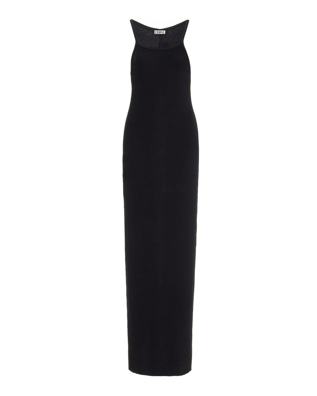 ÉTERNE Black Stretch Cotton-blend Jersey Maxi Dress