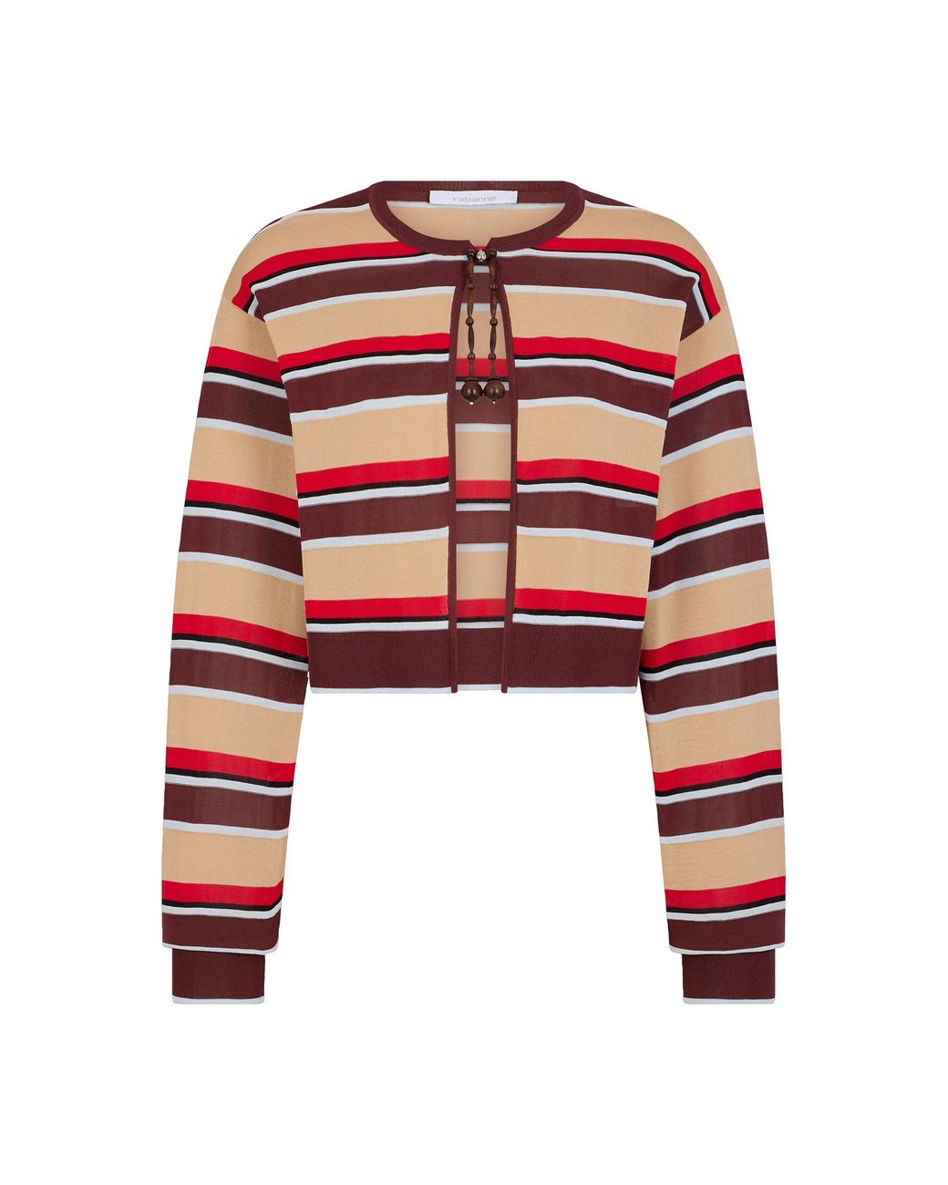 Rabanne Red Striped Knit Cardigan