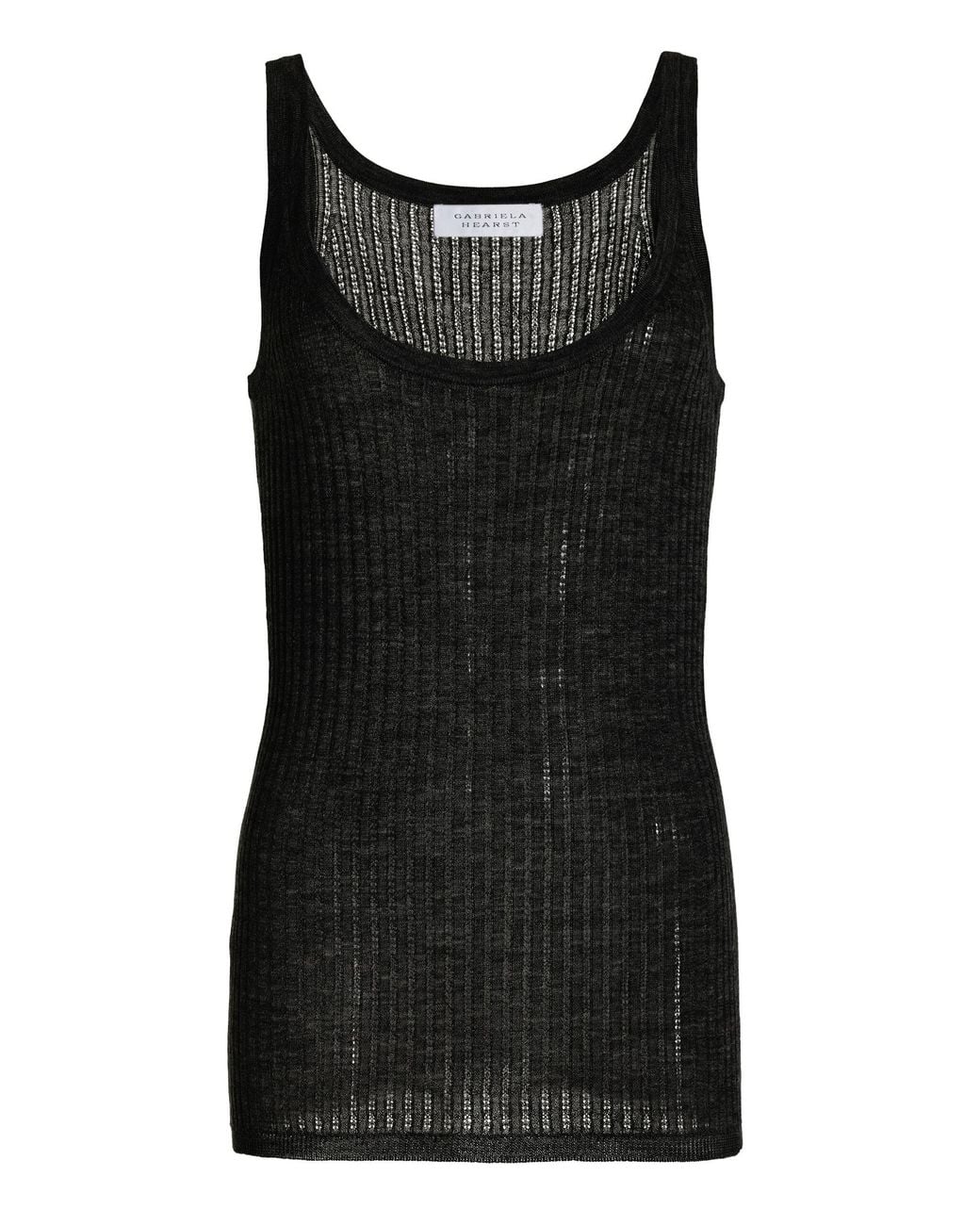 Gabriela Hearst Black Nevin Pointelle Knit Tank Top