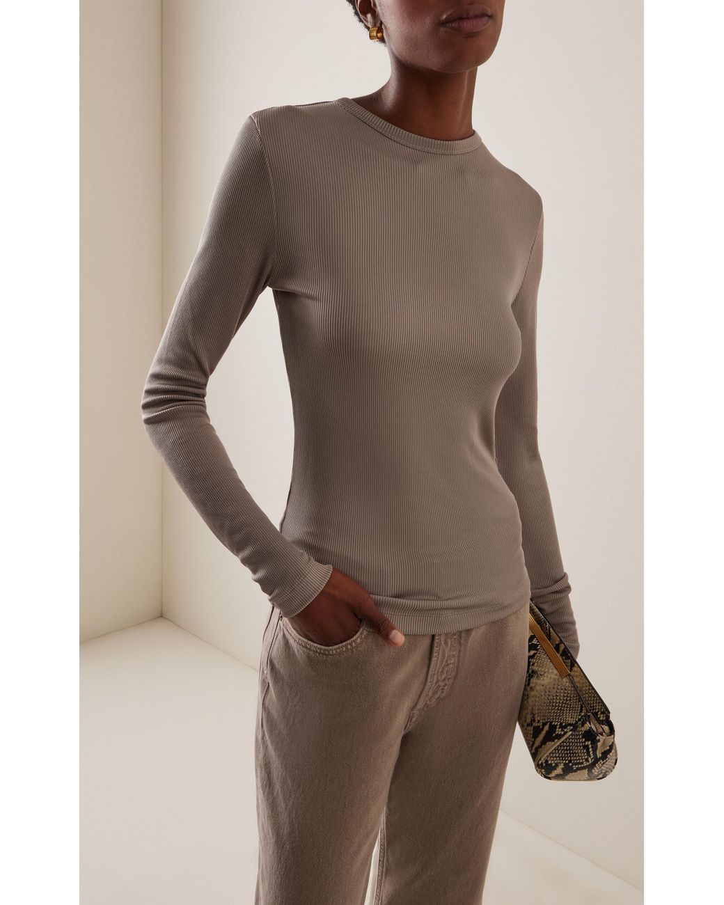 Agolde Gray Delphi Slim Jersey Tee