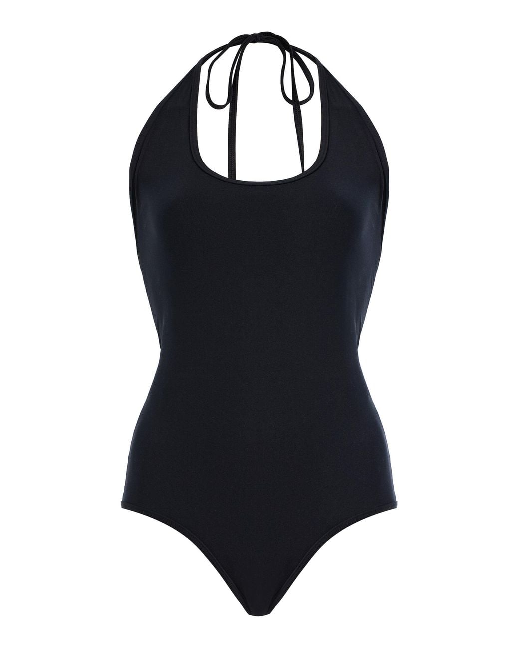 Totême Black Scoop Halterneck One-Piece Swimsuit