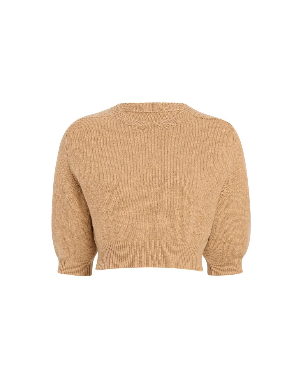 Khaite Natural Lorelai Cropped Wool-Cashmere Sweater
