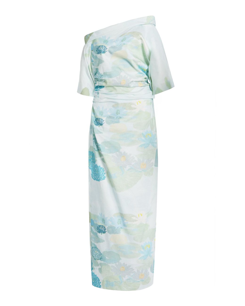 BERNADETTE Blue Bowery Cotton-Blend Midi Dress