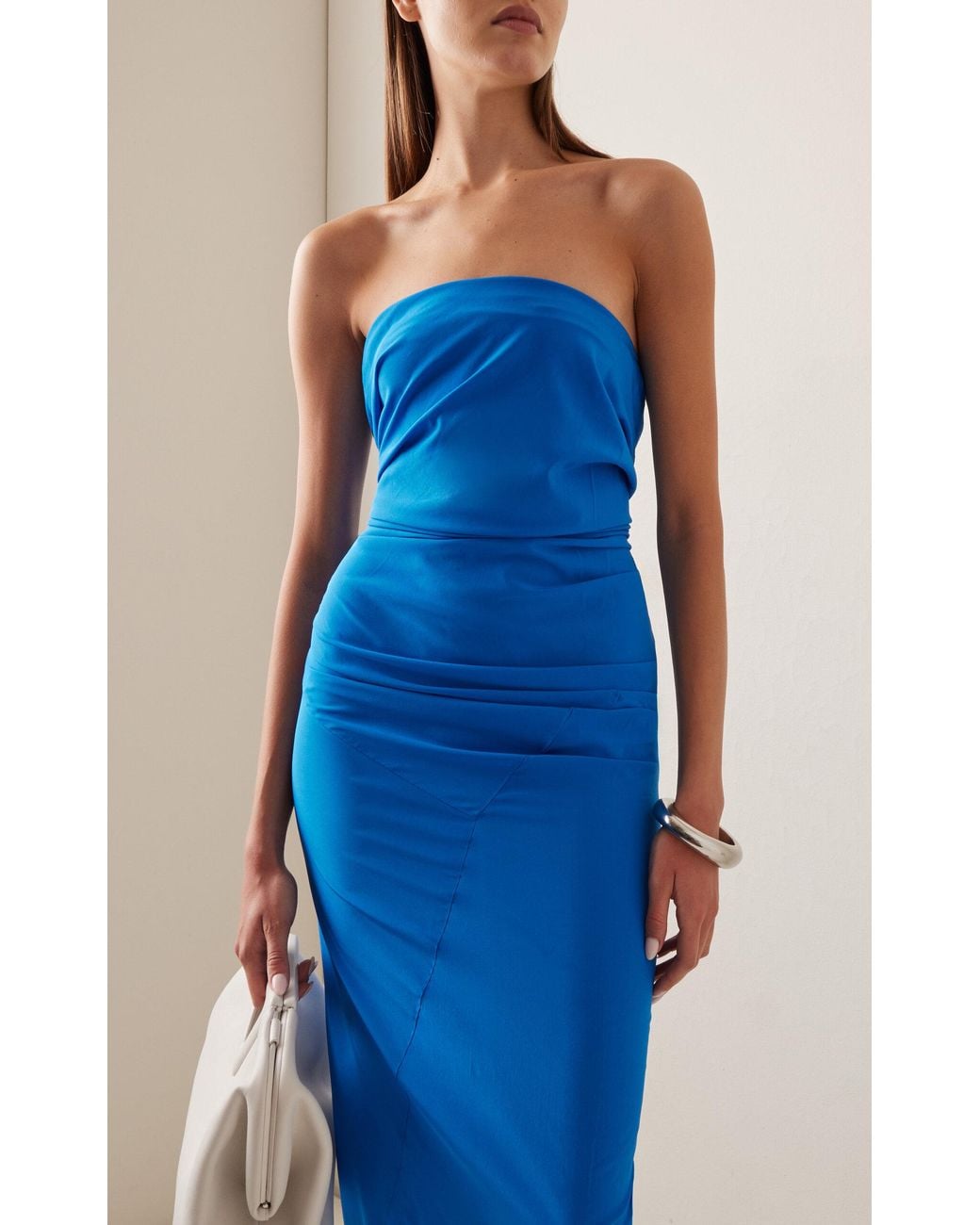 proenza schouler odette strapless maxi dress Proenza Schouler Odette Strapless Dress In Silk Viscose