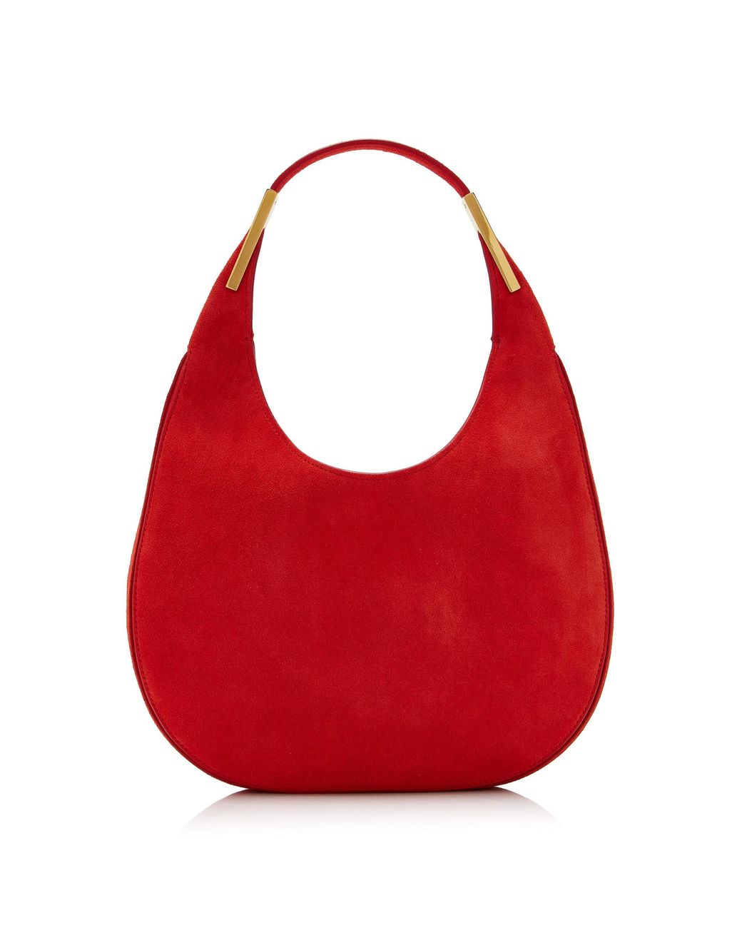 SAVETTE Red The Small Suede Florence Hobo Bag