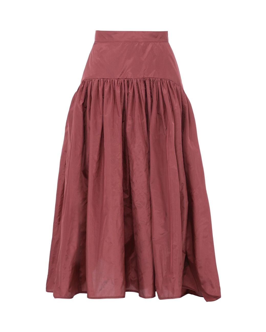 Martin Grant Gathered Drop-waist Silk Midi Skirt | Lyst