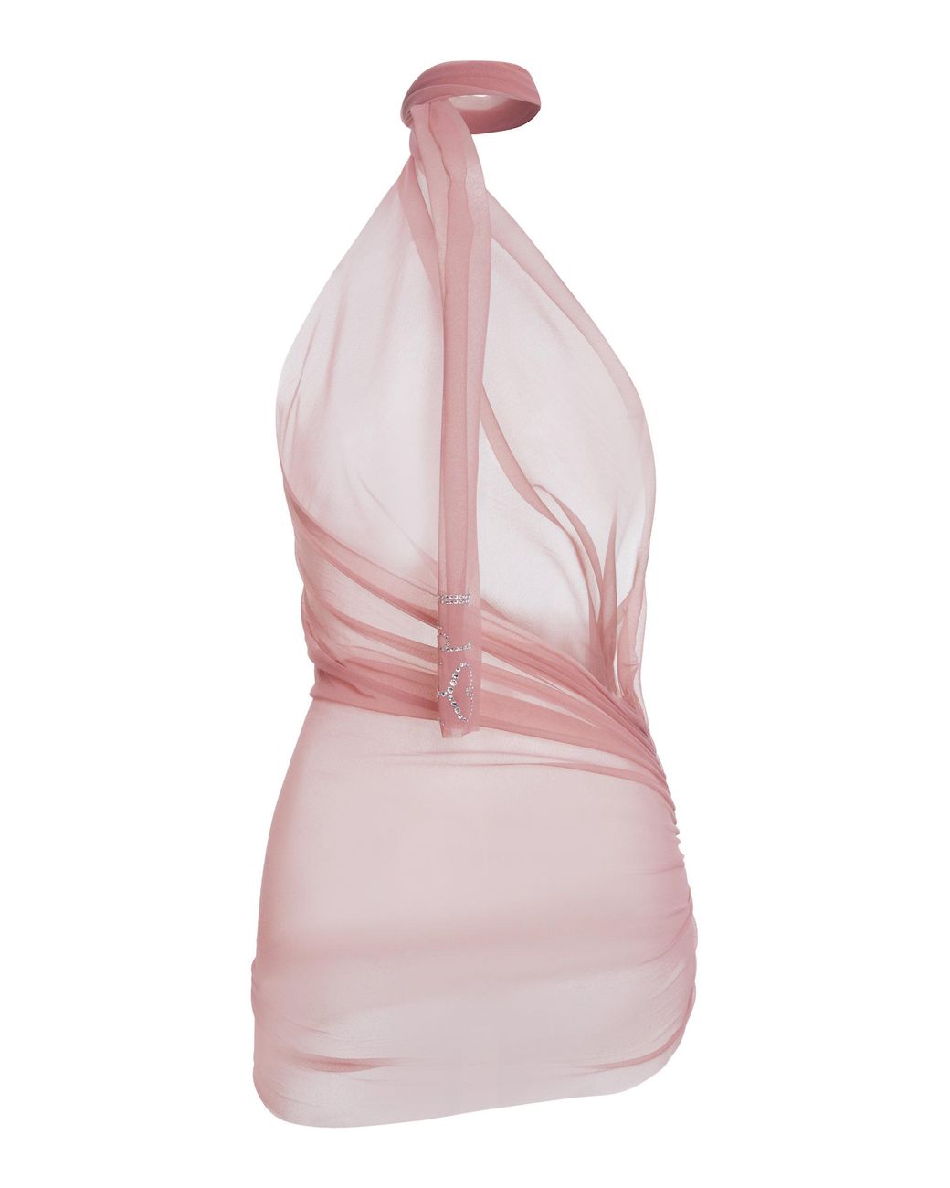 Ludovic de Saint Sernin Asymmetric Sheer Halter Top in Pink | Lyst