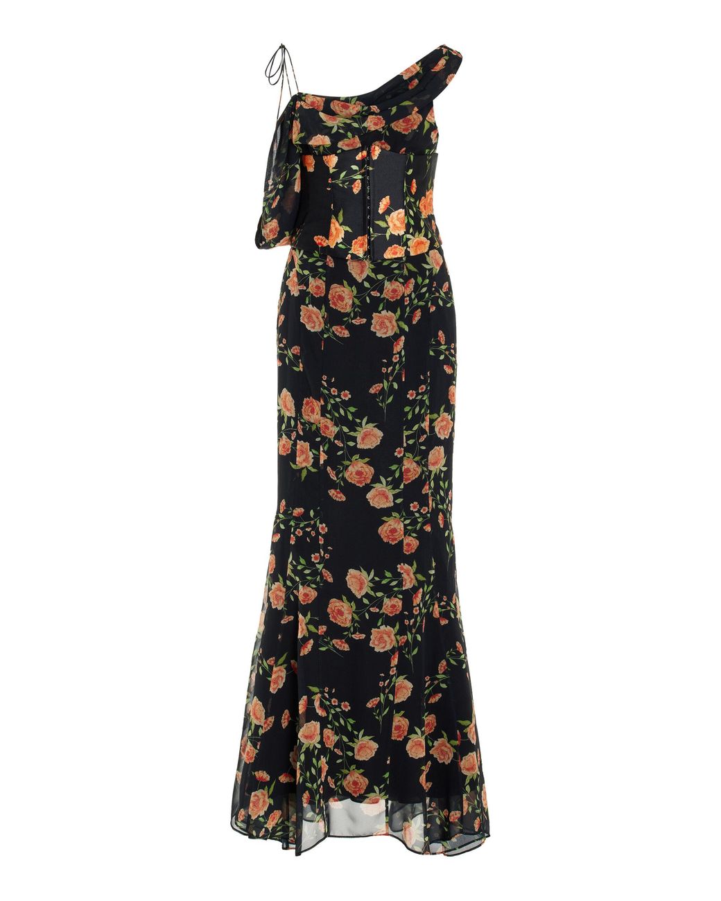 chinese dress ladies Taylor Tube Maxi Dress, in Chocolate Luxe Satin, Size: 2XL | Show Me Your Mumu main image 1