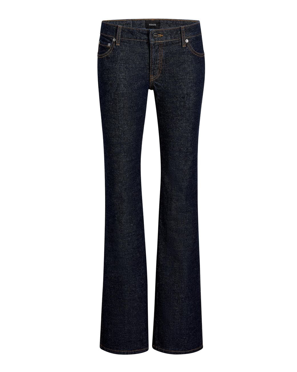 Khaite Blue Conforti Stretch Low-Rise Flared Jeans