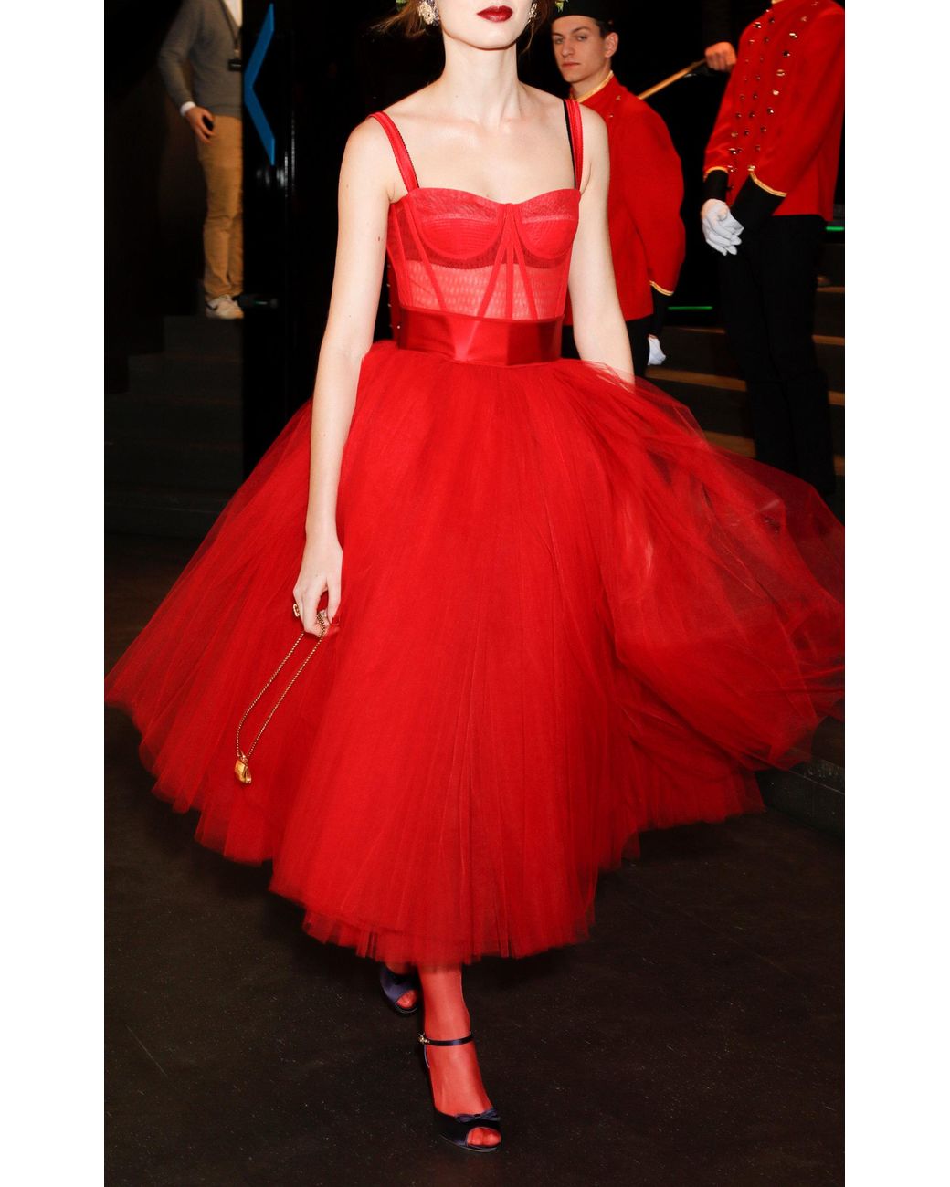 Dolce Gabbana Tulle Gown in Red Lyst Canada