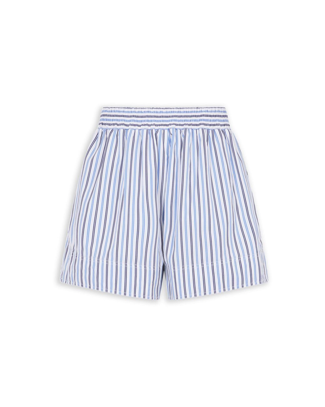 Rabanne Blue Striped Side-Slit Shorts