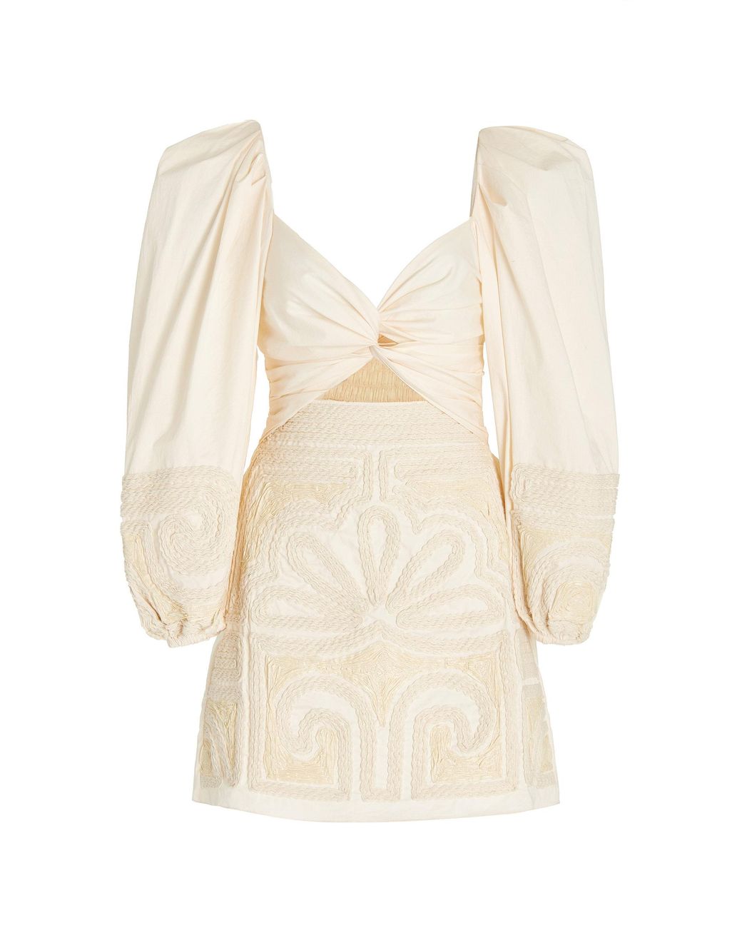 Johanna Ortiz Tropical Mantra Stretch Cotton Poplin Mini Dress in White ...