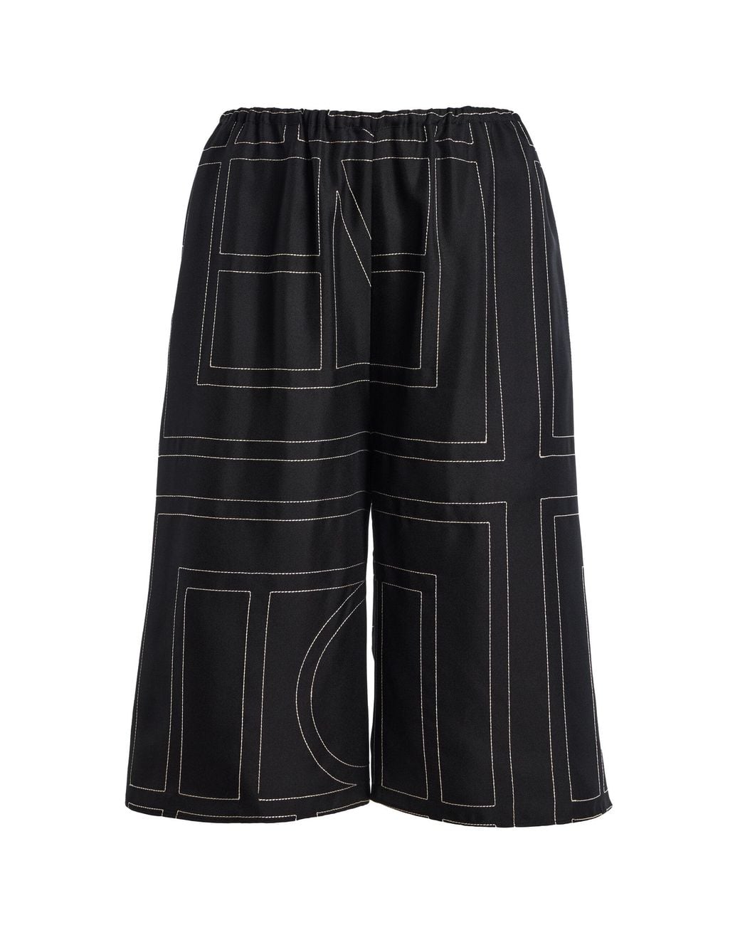 Totême Black Monogram Organic Silk Culottes
