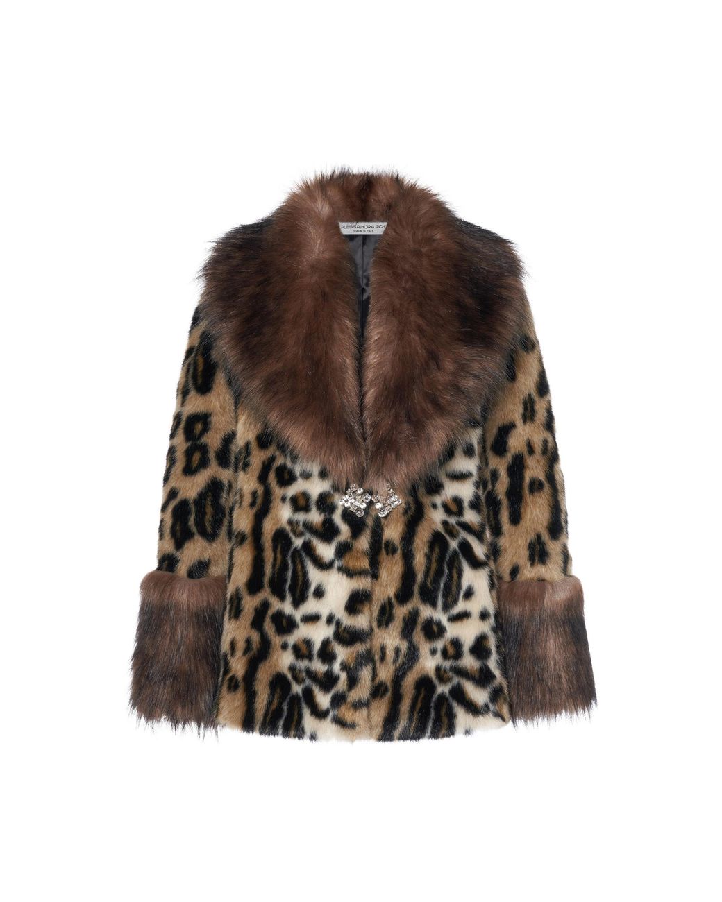 Ash leopard fur jacket (Black/nude) main image 0