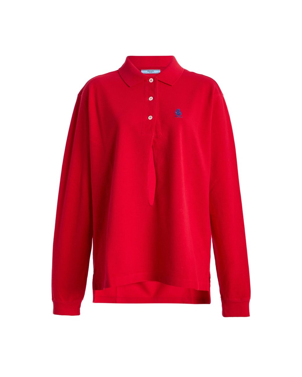 Prada Red Cotton Pique Polo Shirt