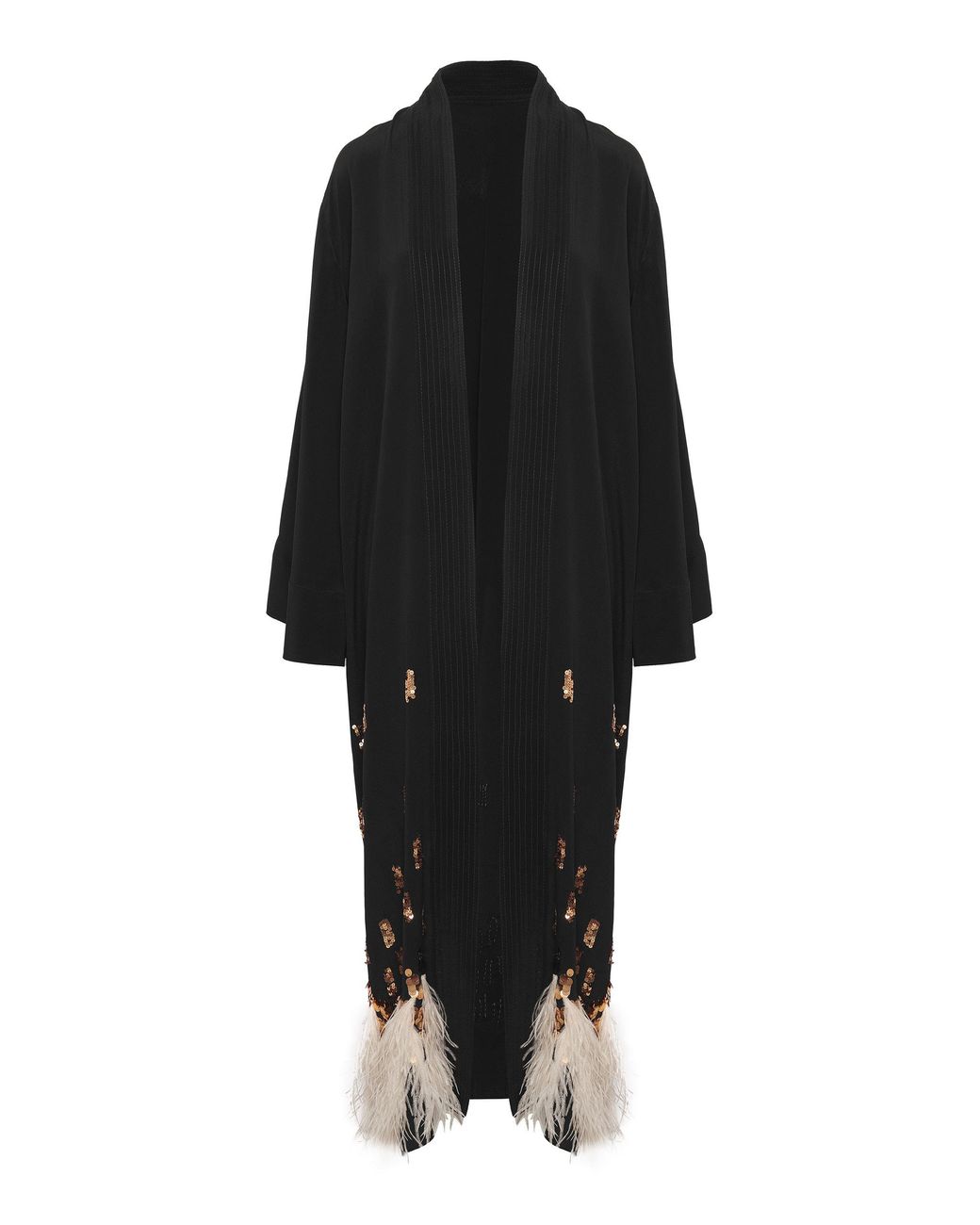 Johanna Ortiz Palmera De La Costa Feather-embellished Silk Kimono in ...