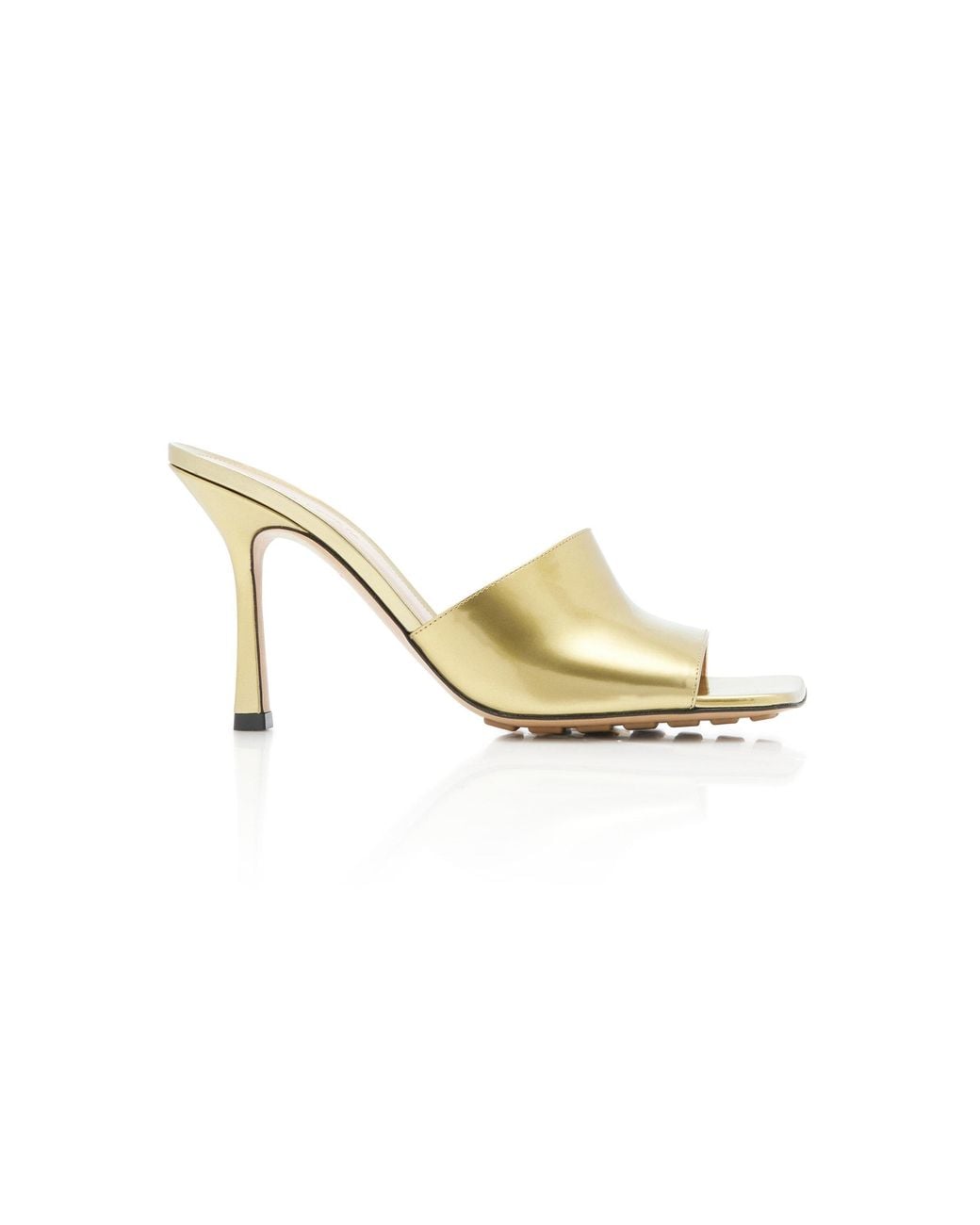 Bottega Veneta Metallic Mirror Stretch Leather Slide Sandals