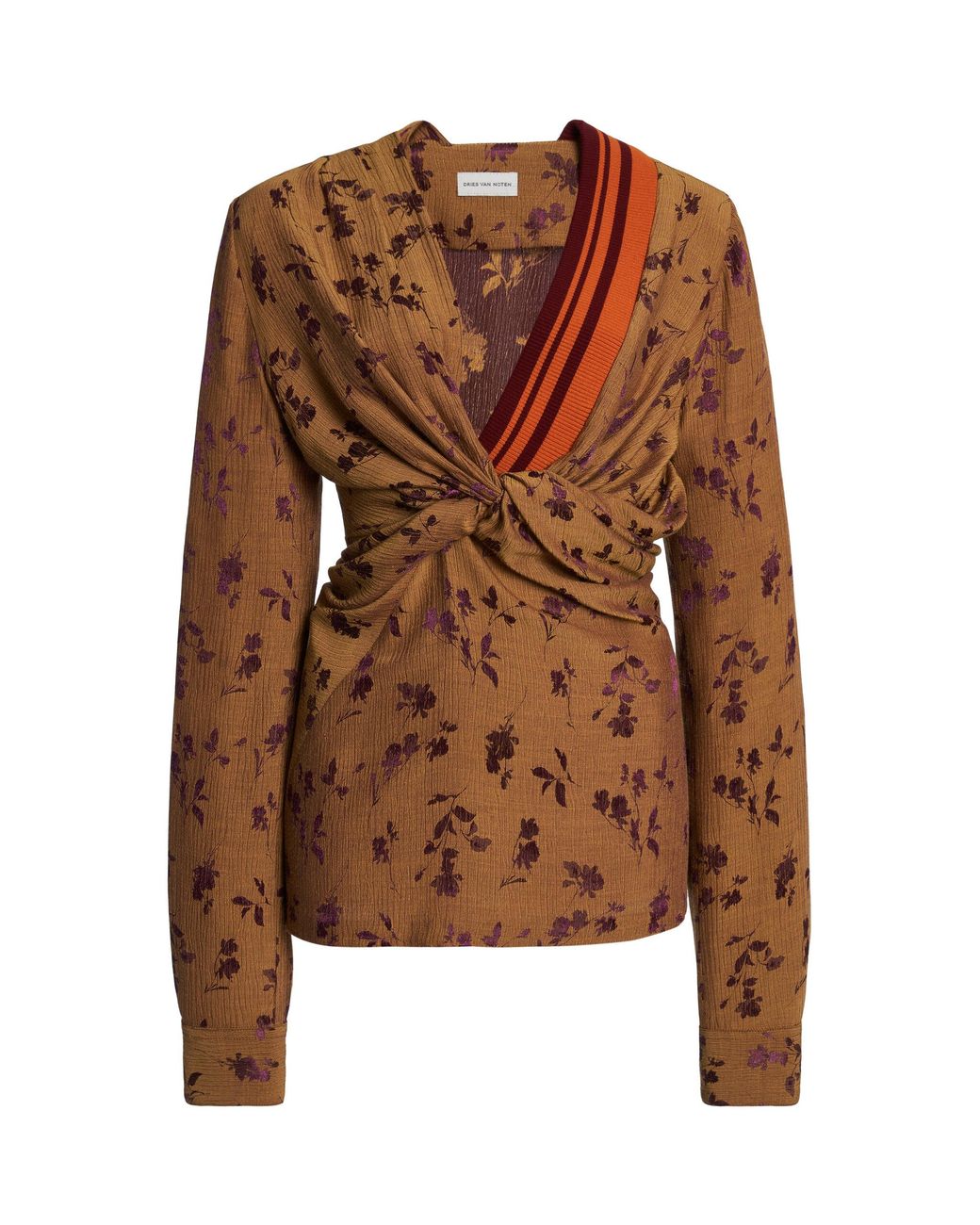 Dries Van Noten Brown Canira Draped Top