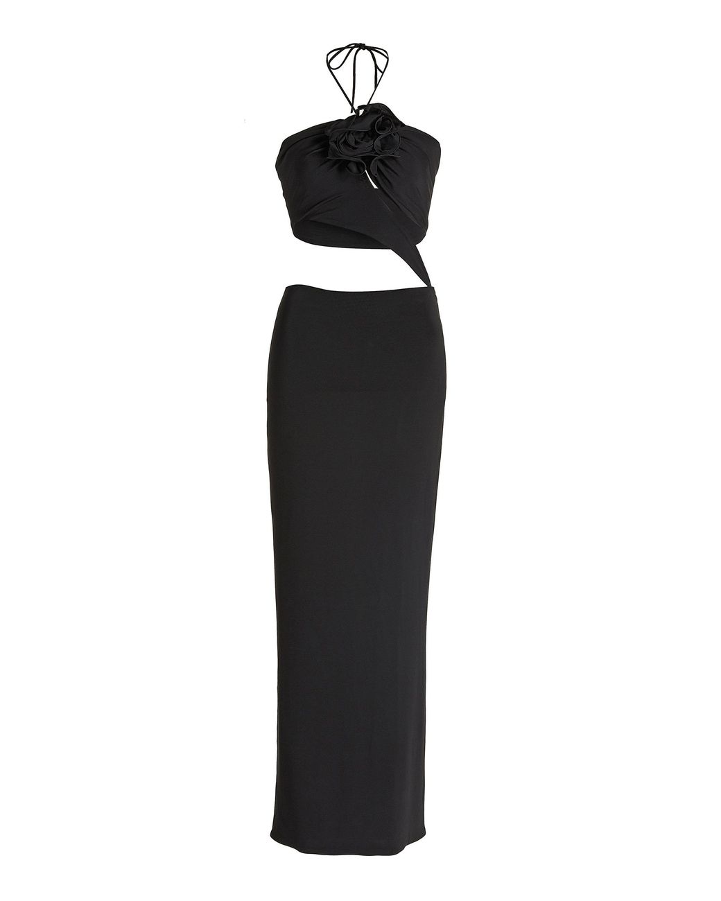 Magda Butrym Asymmetric Cutout Midi Dress in Black | Lyst