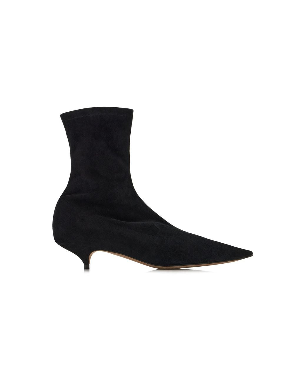 The Row Black Liisa Suede Kitten Booties