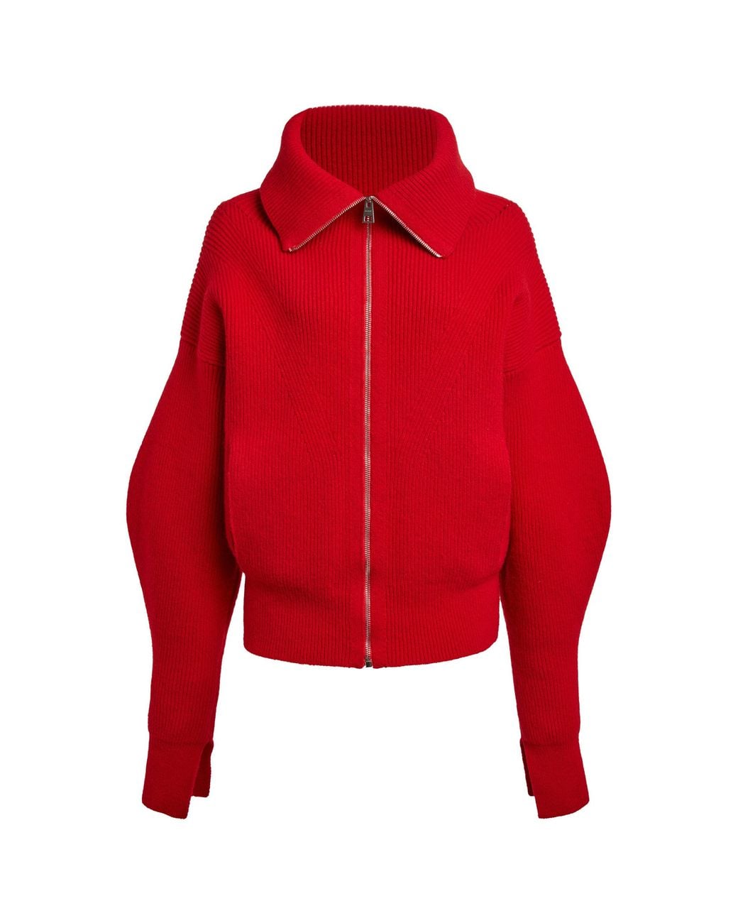 Givenchy Red High Neck Knit Cardigan