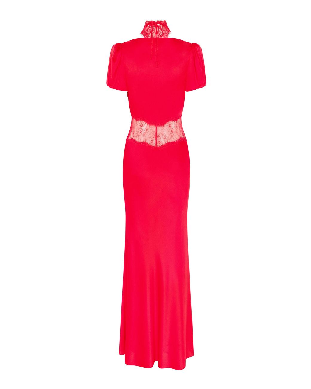 De La Vali Pavlova Lace-trimmed Silk-blend Maxi Dress in Red | Lyst