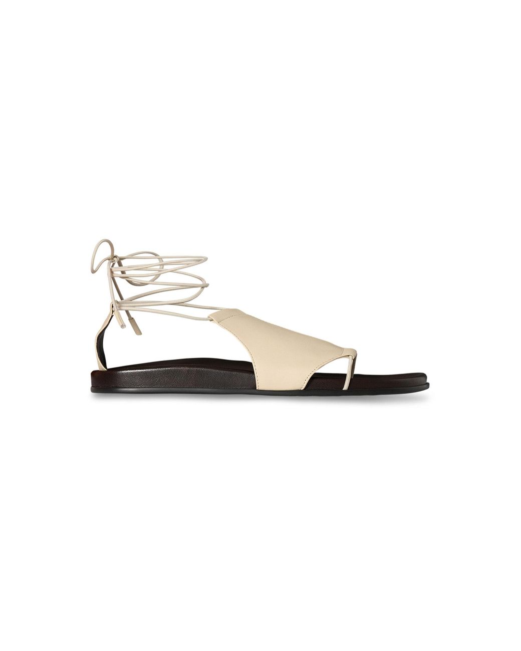 The Row White Vivienne Lace-Up Leather Sandals