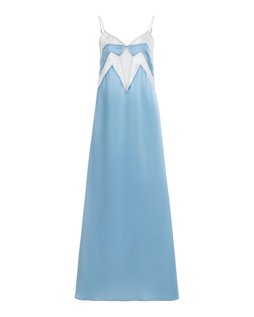 Sleeping with Jacques Blue Francine Stretch-Silk Satin Midi Slip Dress