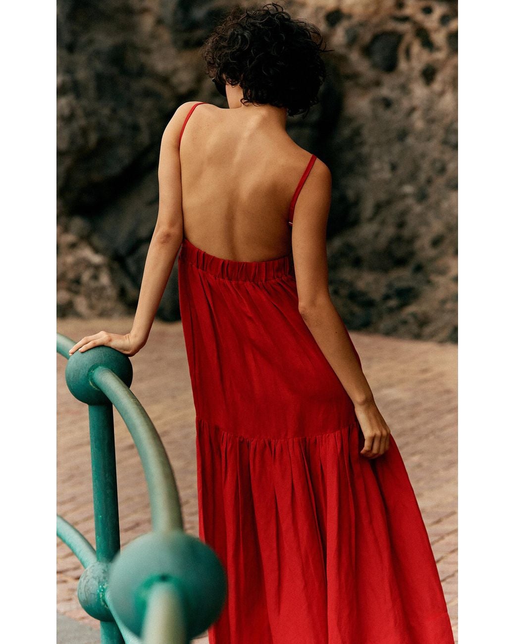 Posse Elise Tiered Linen-blend Maxi Dress