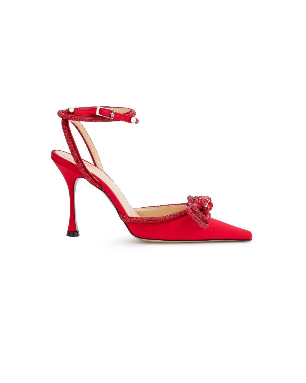 Mach & Mach Satin Double Bow High Heels in Red | Lyst