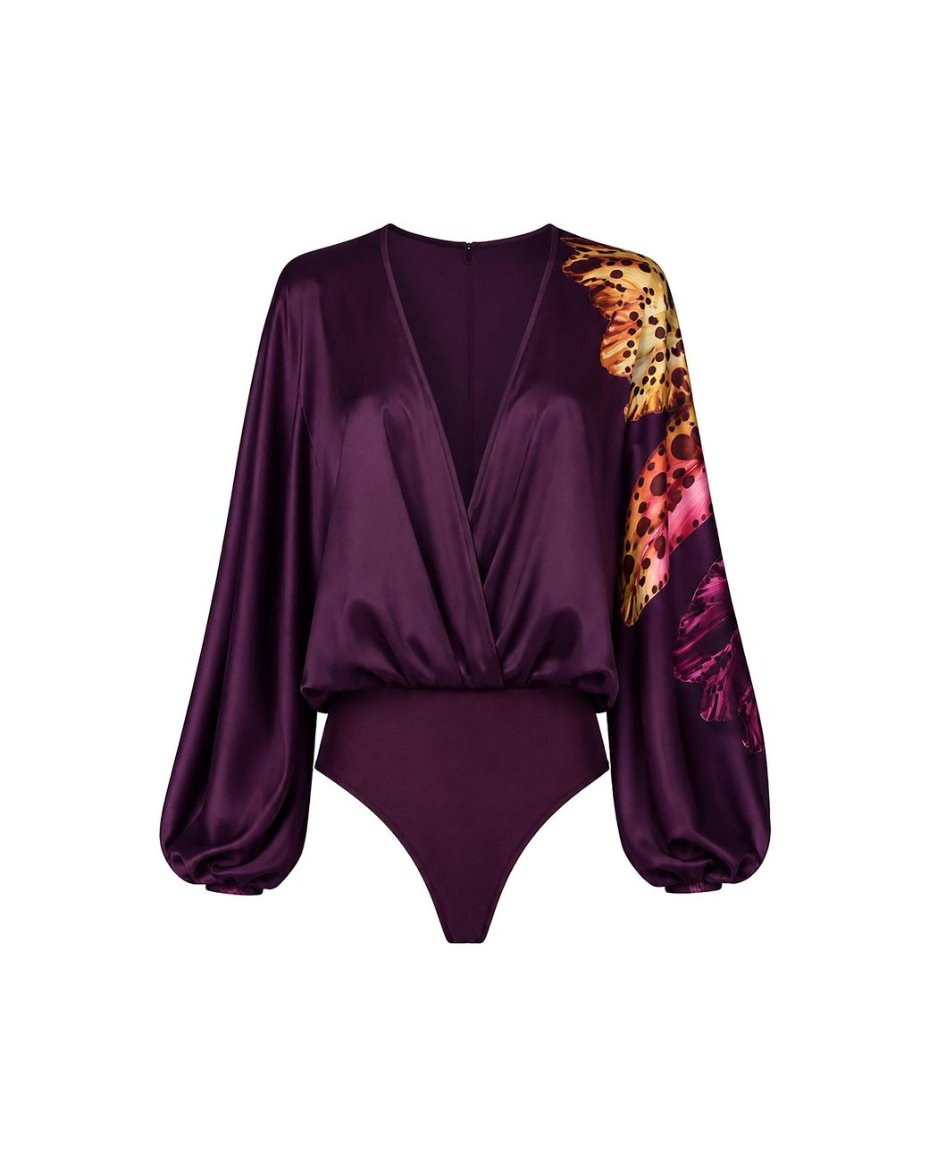 Andrés Pajón Purple Copal Printed Satin Top