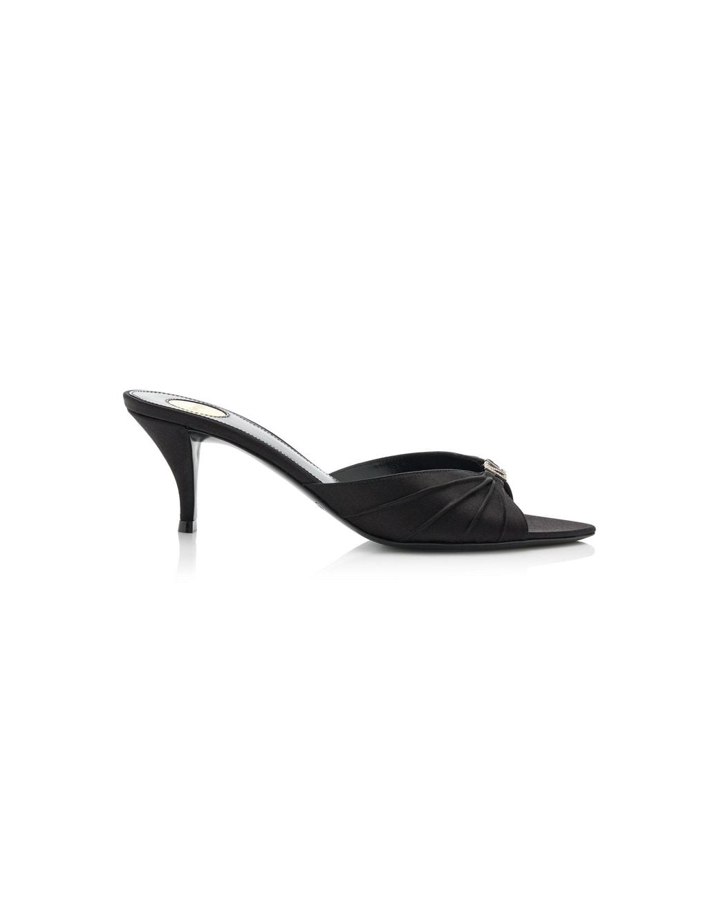 Saint Laurent Black Jerry Crystal Crepe-satin Mules