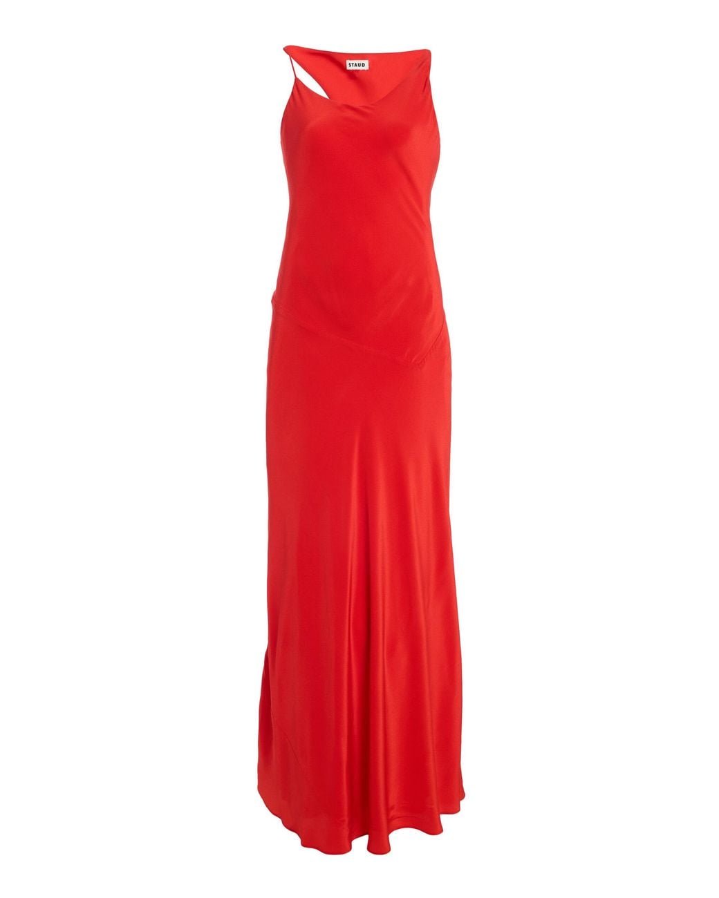 Staud Red Toluca Silk Maxi Dress