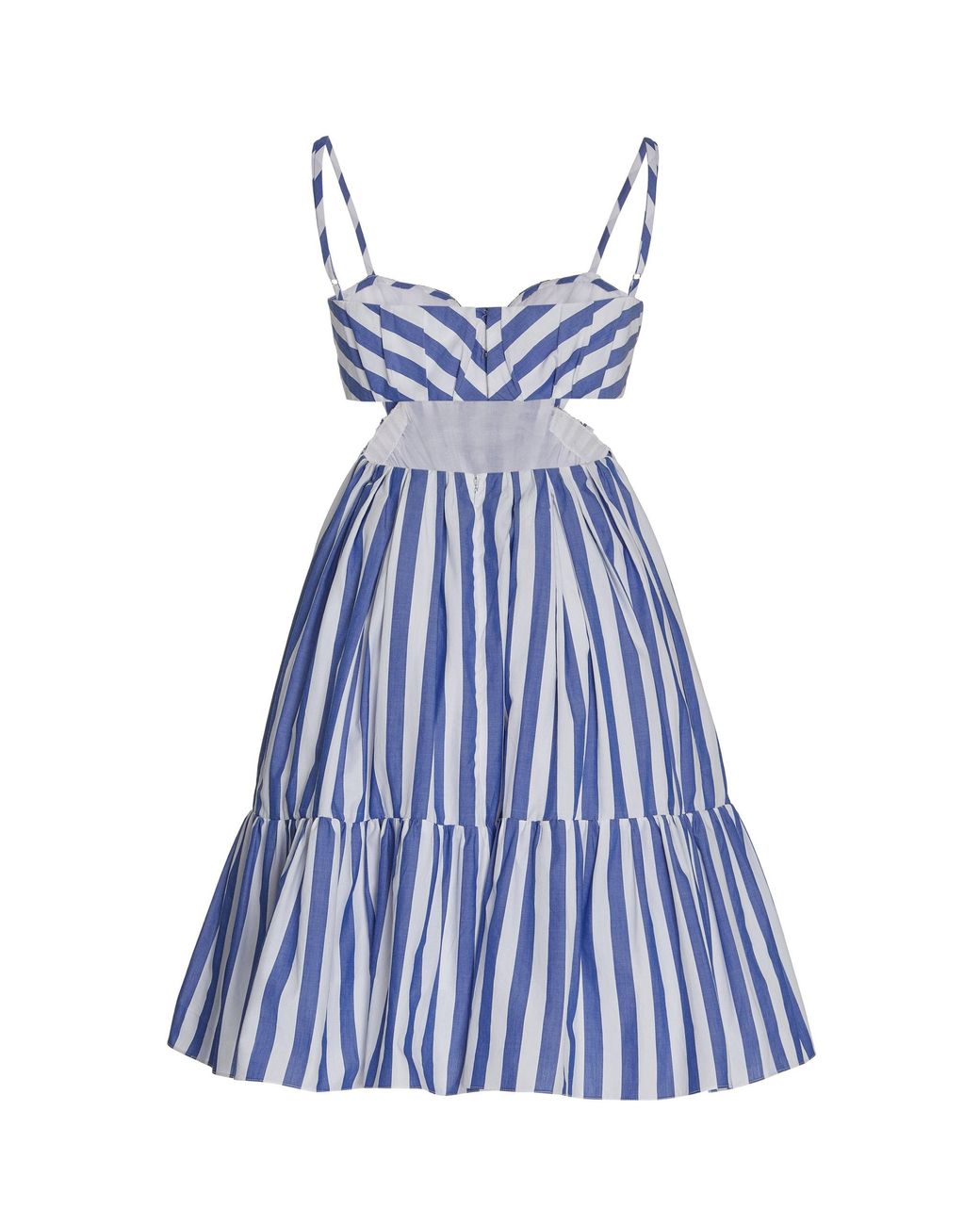 Carolina Herrera Bow-accented Cotton Mini Dress W/bow in Blue