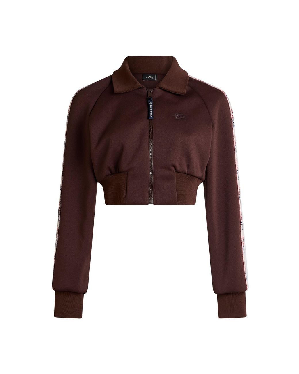Etro Red Cropped Zipped Scuba Track Jacket