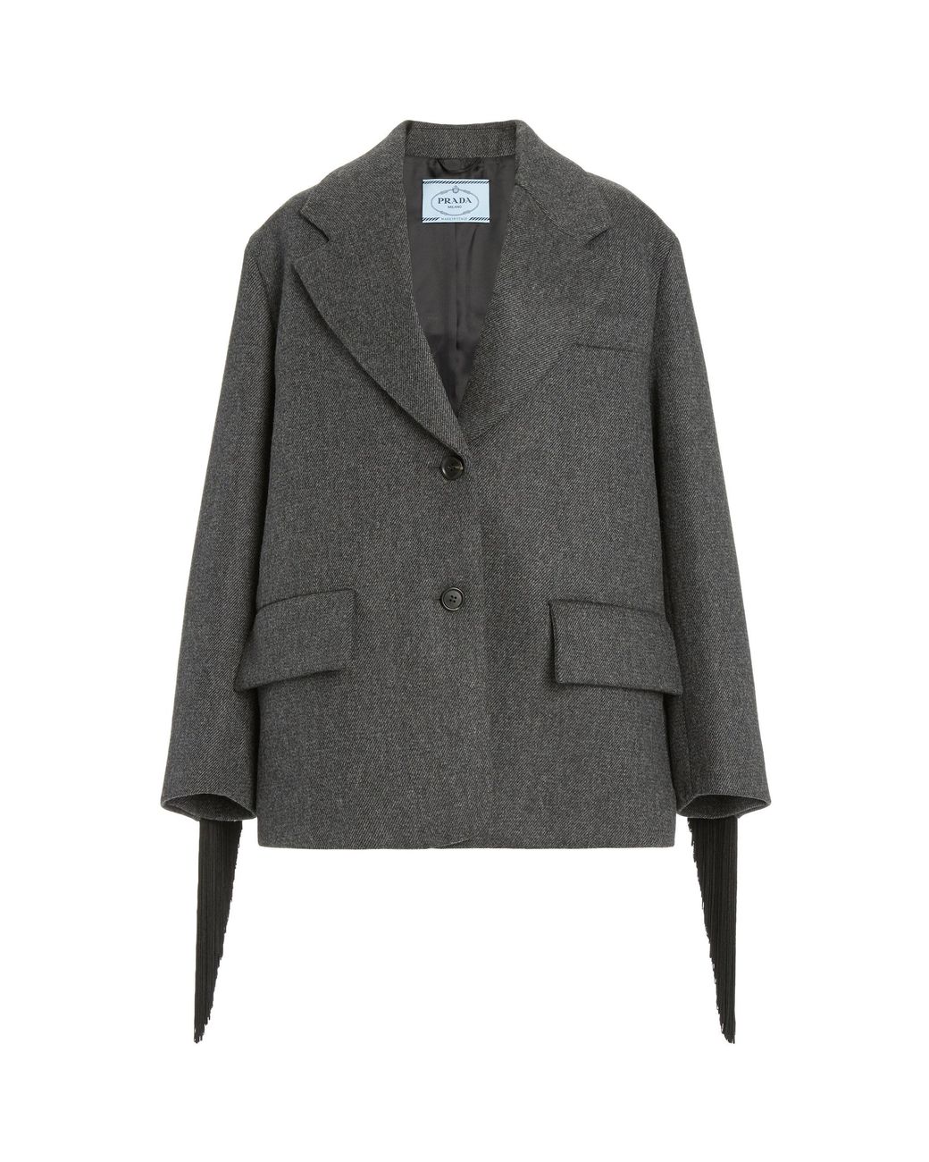 Prada Oversized Single-breasted Wool Jacket in Grey (Gray) - Lyst