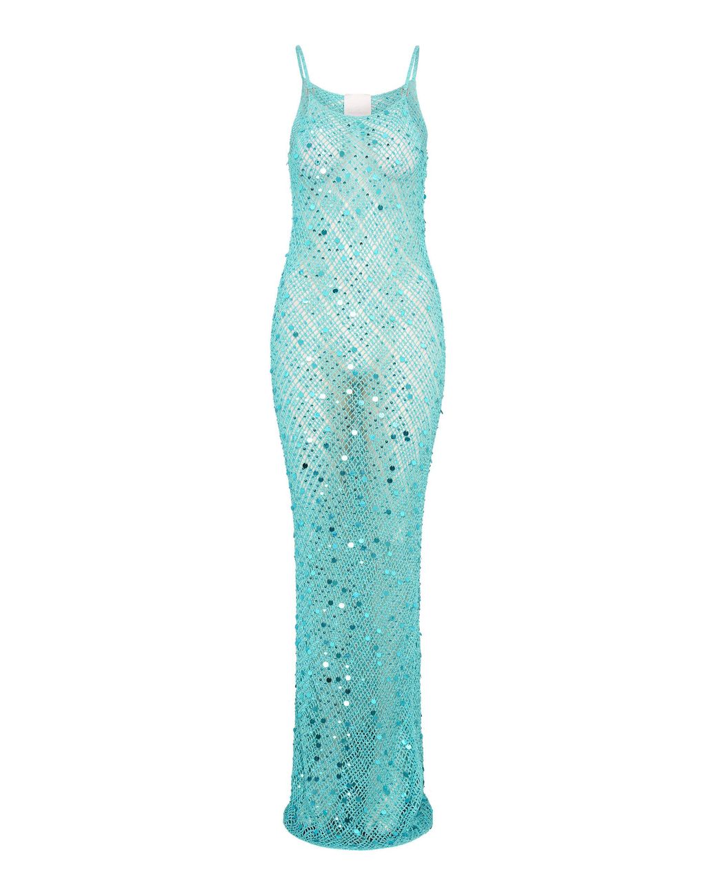 Paris Georgia Basics Vera Crochet Sequined Dress And Shrug in Blue