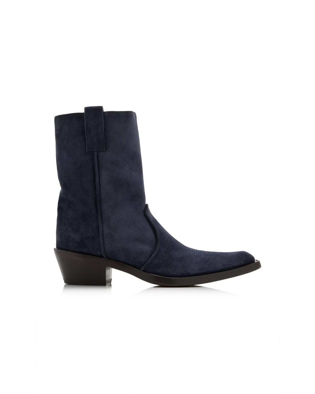 Khaite Blue Clive Suede Ankle Boots