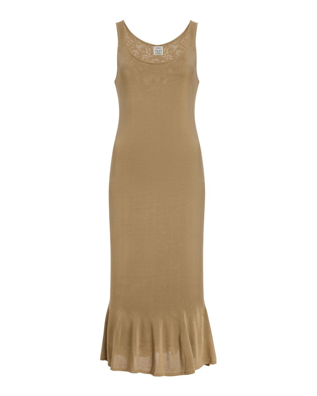 Totême Natural Fluted Hem Midi Dress