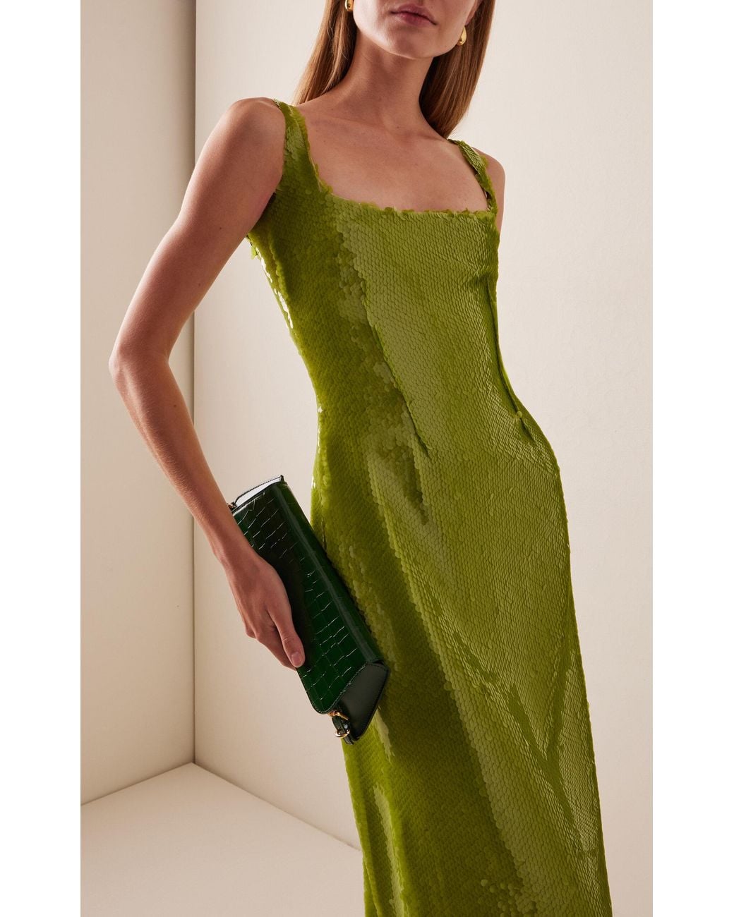 16Arlington Electra Sequined Midi Dress in Green | Lyst